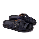 Urban Buckle Cross Slide Slippers