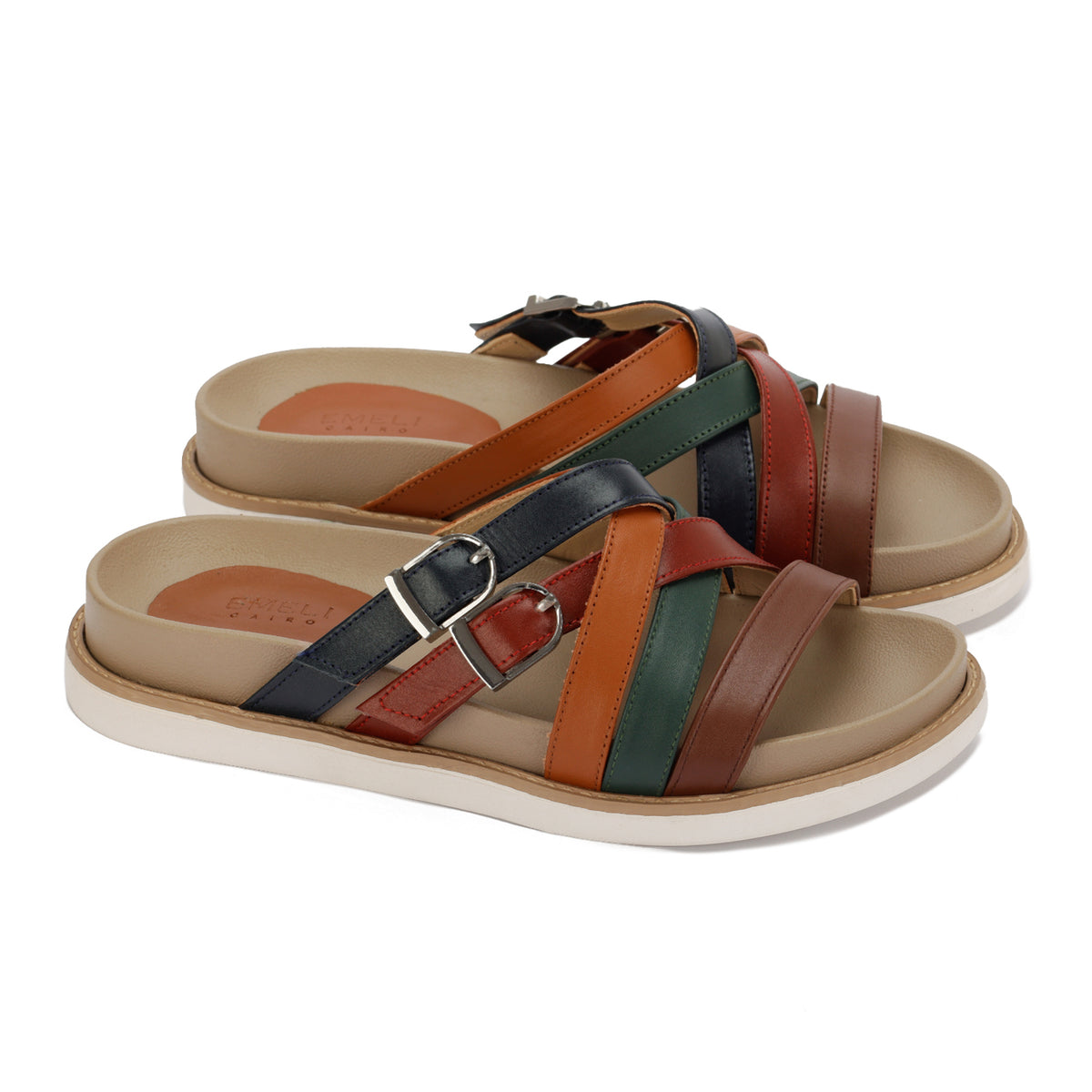 Urban Buckle Cross Slide Slippers