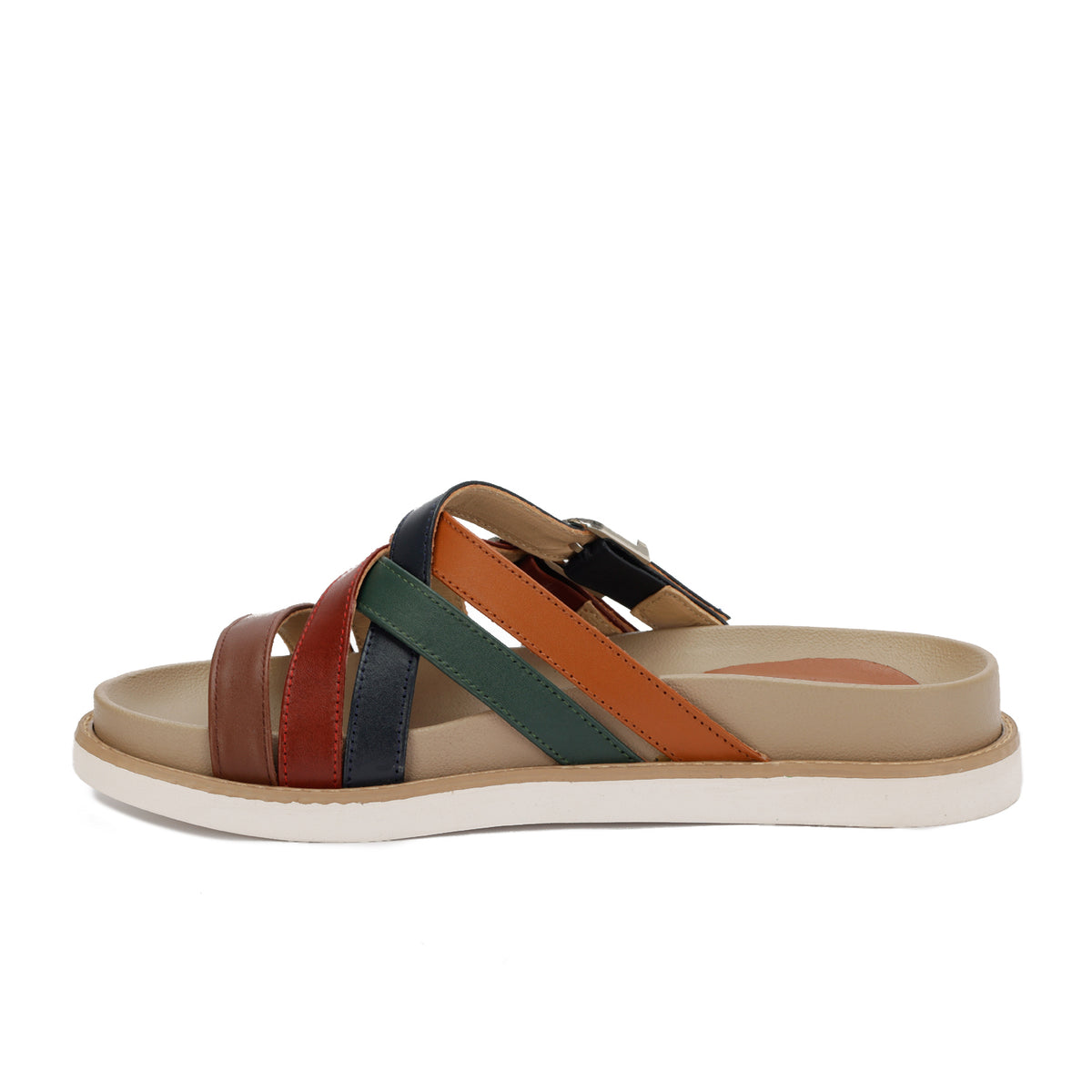 Urban Buckle Cross Slide Slippers