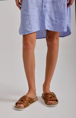 Urban Buckle Cross Slide Slippers