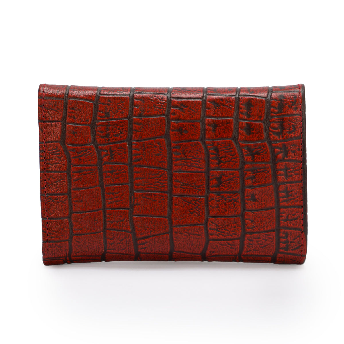 Metal Button Closure Leather Wallet