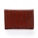 Metal Button Closure Leather Wallet