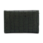 Metal Button Closure Leather Wallet