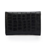 Metal Button Closure Leather Wallet