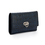 Metal Button Closure Leather Wallet