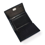 Metal Button Closure Leather Wallet