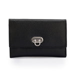 Metal Button Closure Leather Wallet