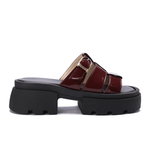 Platform Buckle Slide Sandals