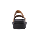 Double Wide-Strap Leather Slides