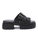 Platform Buckle Slide Sandals