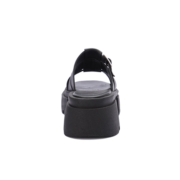 Platform Buckle Slide Sandals
