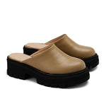 Leather Platform Mules