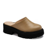 Leather Platform Mules