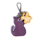Cat & Puzzle Leather Charm
