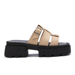 Platform Buckle Slide Sandals