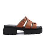 Platform Buckle Slide Sandals