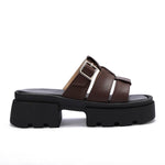 Platform Buckle Slide Sandals