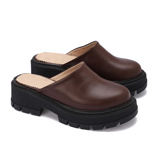Leather Platform Mules