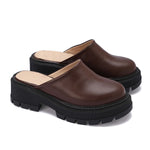 Leather Platform Mules