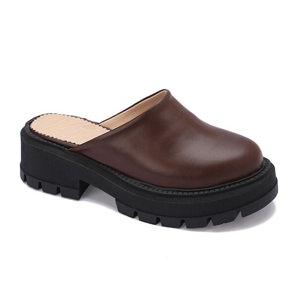 Leather Platform Mules