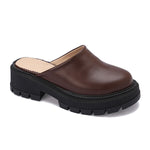 Leather Platform Mules
