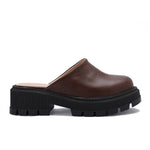 Leather Platform Mules