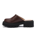 Leather Platform Mules