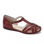 صندل صيفي جلدي مغلق من الأمام