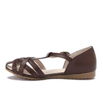 Closed-Toe Leather Summer Sandals