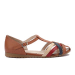 صندل صيفي جلدي مغلق من الأمام