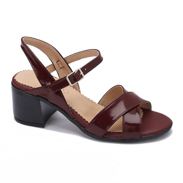 Crisscross Heeled Leather Sandals