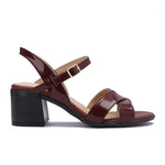 Crisscross Heeled Leather Sandals