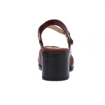 Crisscross Heeled Leather Sandals