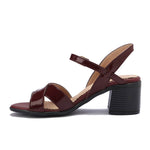 Crisscross Heeled Leather Sandals