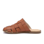 Woven Leather Slip-On Sandals