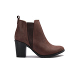 Leather High Heeled Half Boots