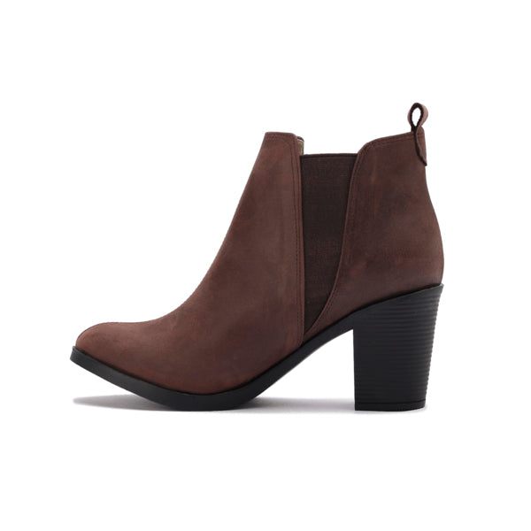 Leather High Heeled Half Boots