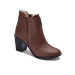 Leather High Heeled Laced Boots