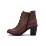 Leather High Heeled Laced Boots