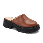 Leather Platform Mules