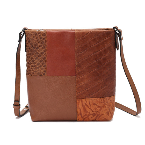 Tara – Multi-Patch Leather Crossbody Bag