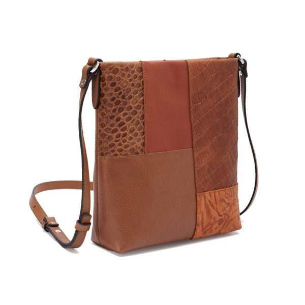 Tara – Multi-Patch Leather Crossbody Bag