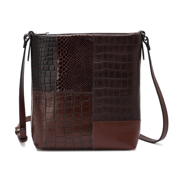 Tara – Multi-Patch Leather Crossbody Bag