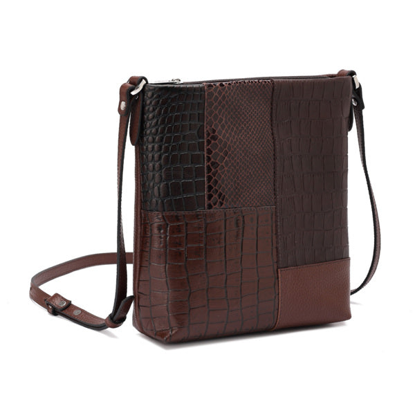 Tara – Multi-Patch Leather Crossbody Bag