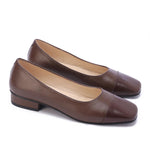 Double Textured Leather Ballet Flats