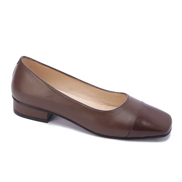 Double Textured Leather Ballet Flats