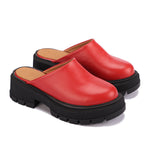Leather Platform Mules