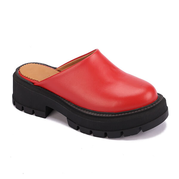 Leather Platform Mules