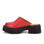 Leather Platform Mules
