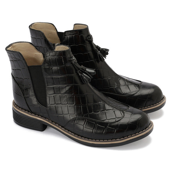 Tassel Ankle Leather Boots